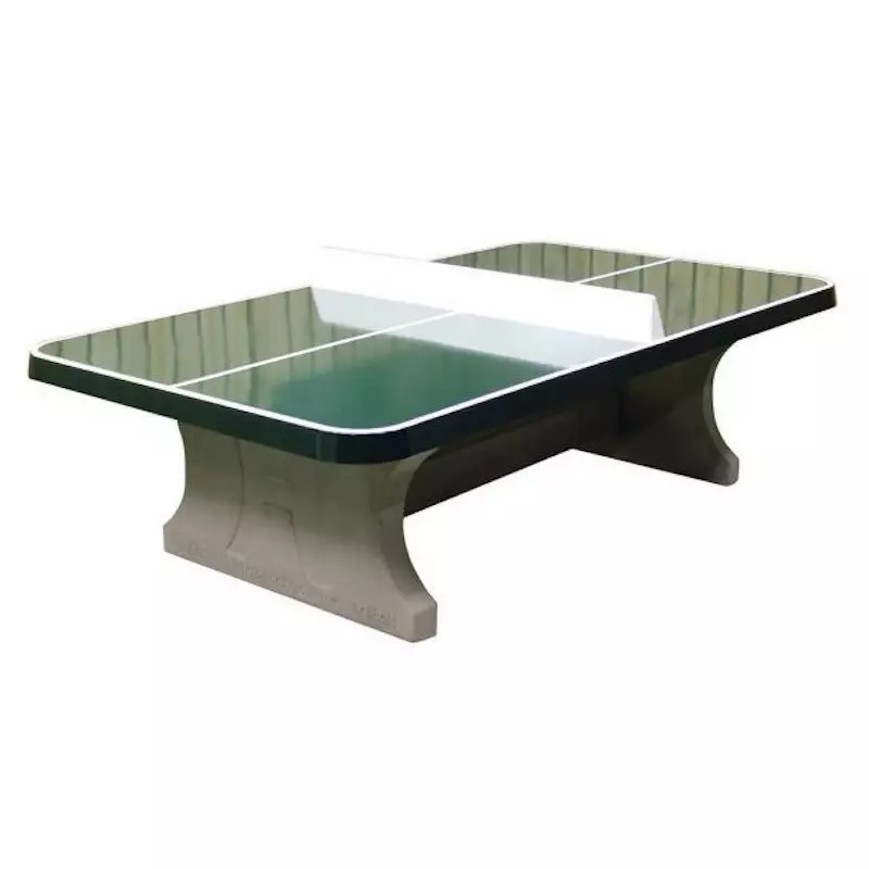 Table ping pong en béton verte coins arrondis