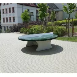 Table ping pong ronde en béton verte