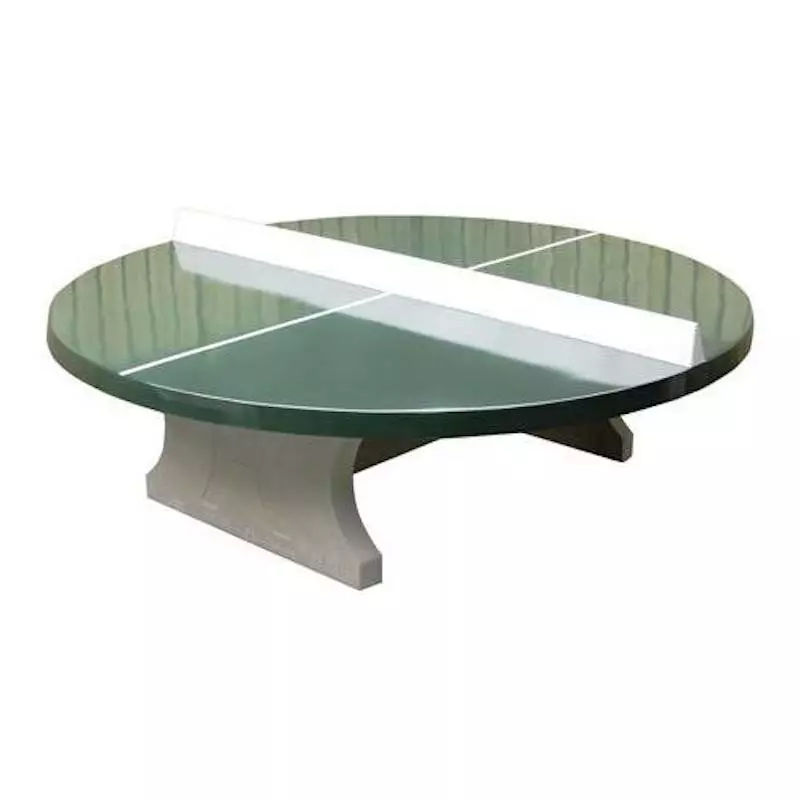 Table ping pong ronde en béton verte