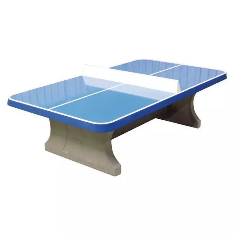 Tennis de table en béton bleu coins arrondis