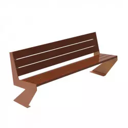 Banc urbain moderne en bois...