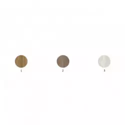 Table en aluminium avec plateau forme tonneau en HPL