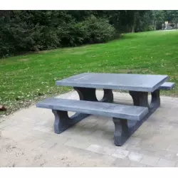 Table pique-nique en béton avec bancs Anthracite