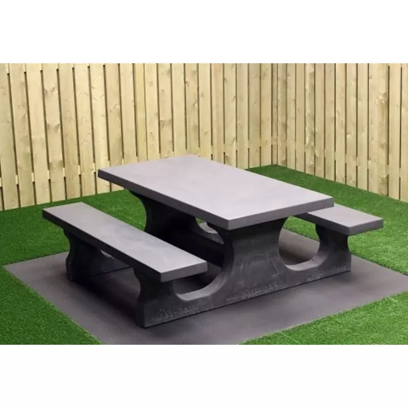 Table pique-nique en béton avec bancs Anthracite