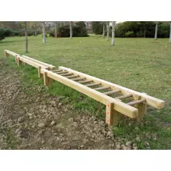 Barre d'équilibre en bois pour parcours de santé