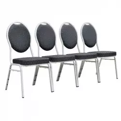 Chaise de réception coloris Noir et Argent