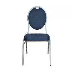 Chaise de banquet en tissu coloris Bleu et Argent