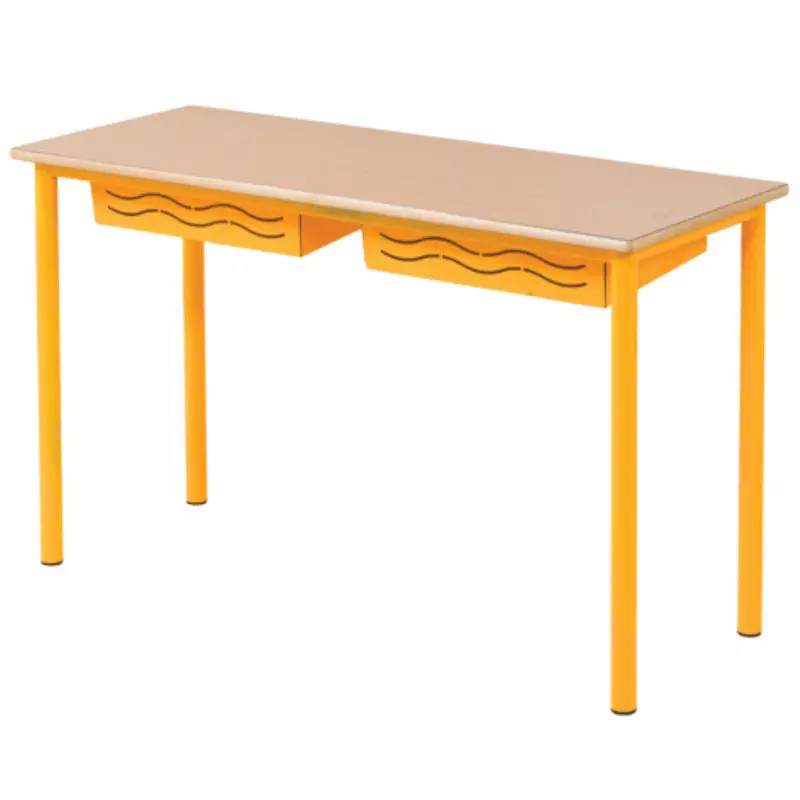 Table scolaire LEO 2 places avec casiers