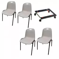 Lot de 15 chaises à coque Emma et 1 cadre de transport