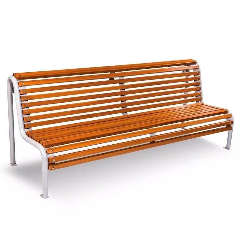 Banc public en bois et acier SEYNE