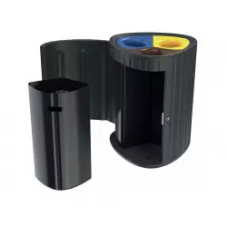 Poubelle de tri sélectif extérieure 3 flux