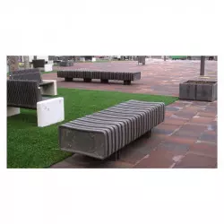 Banquette extérieure moderne en plastique recyclé ONDULO
