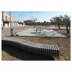 Banquette urbaine en plastique recyclé ONDULO