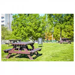 Table pique nique en plastique recyclé 6 places