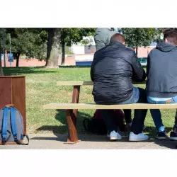 Table pique-nique bois et acier Corten