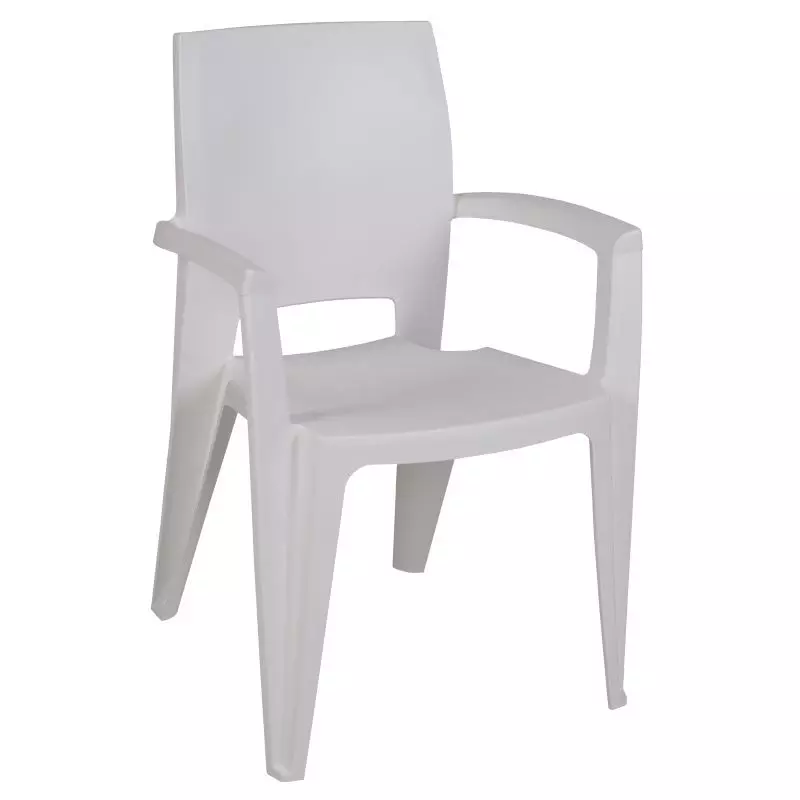 Fauteuil de jardin empilable - blanc Fauteuil de jardin empilable - blanc