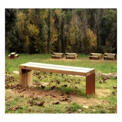 Banquette en bois et acier - Banquette urbaine - banquette collectivité Banquette en bois et acier - Banquette urbaine - banquette collectivité