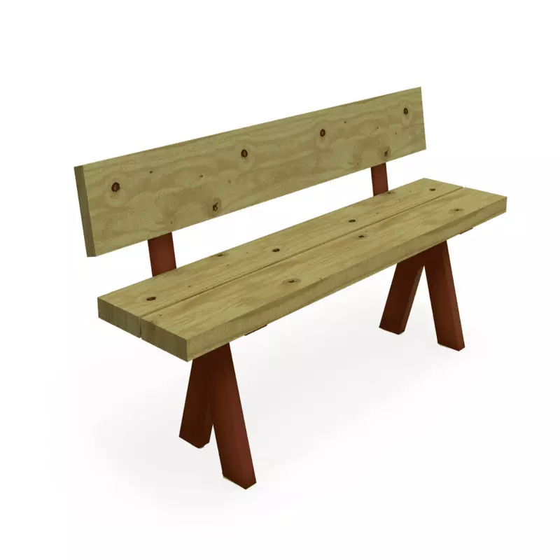 Banc public - Banc jardin public - Banc bois et acier