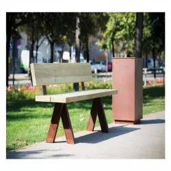 Banc public - Banc jardin public - Banc bois et acier Banc public - Banc jardin public - Banc bois et acier