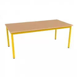 120 x 60 cm - Table maternelle 4 pieds plateau mélaminé