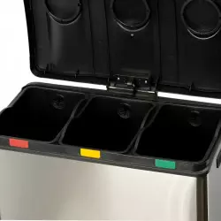 Poubelle à pédale pour tri sélectif - 3 X 12 L