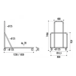 Chariot de transport pour tables pliantes