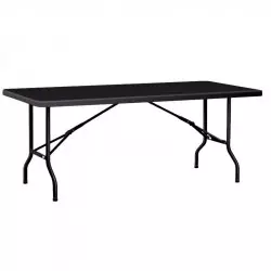 Table rectangle pliante polypro Noire
