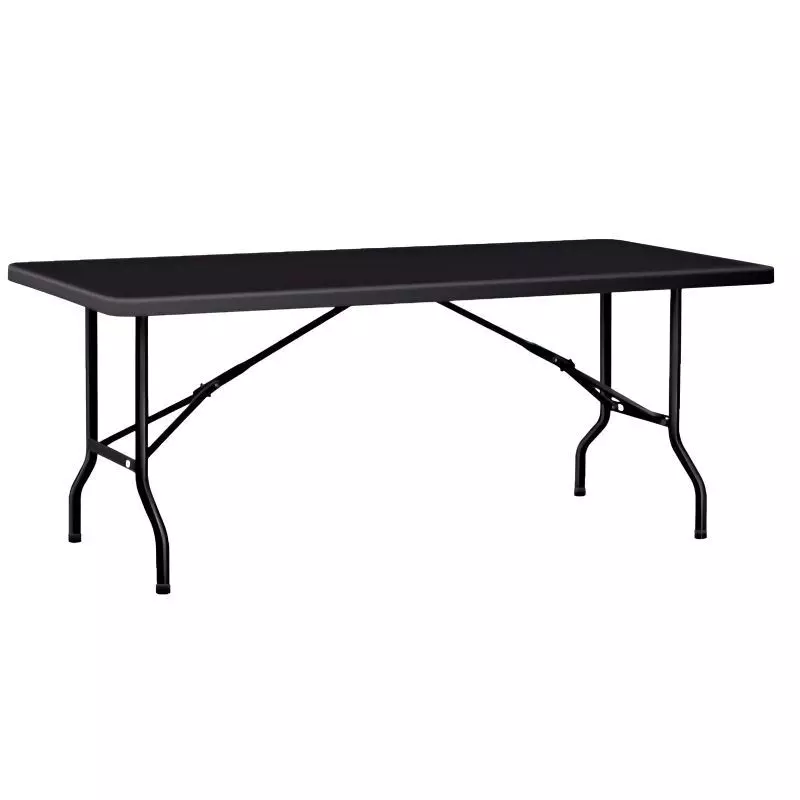 Table rectangle pliante polypro Noire