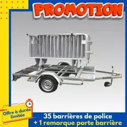 Barrière de police + 1 remorque porte barrière