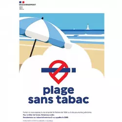Affiche signalétique plage sans tabac