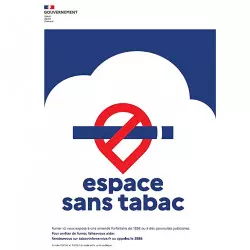 Panneau signalétique espace sans tabac