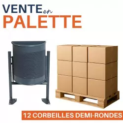 Poubelle de ville en demi-ronde - achat en gros