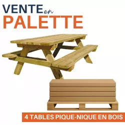 Table en bois pique nique - vente en gros sur palette
