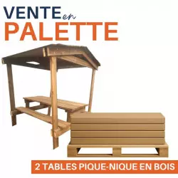Table de picnic en bois avec toit - vente à la palette