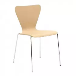 Chaise empilable avec coque en multiplis hêtre naturel
