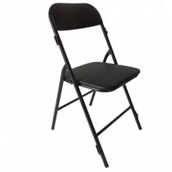 Chaise pliante en vinyle Noir