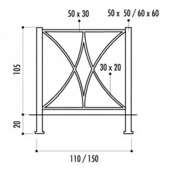 Dimensions barrières de ville Vauban
