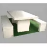 Ensemble table et bancs en béton blanc