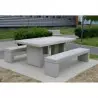 Table et bancs en béton gris