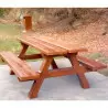 Table de pique-nique avec bancs intégrés béton, entièrement aspect bois