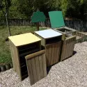 Poubelles publiques en bois pour tri sélectif