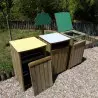 Poubelles publiques en bois pour tri sélectif