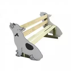 Banc public en bois avec décors en HPDE pour enfants