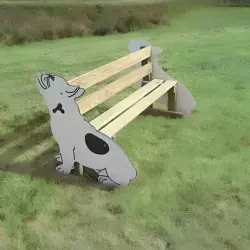 Banc en bois pour enfants dans un parc Banc en bois pour enfants dans un parc