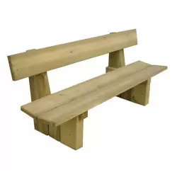 Banc jardin public en bois de pin rouge