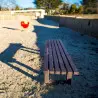Banquette collectivité en recyclé prés d'un jeu sur ressort