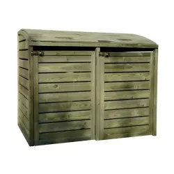 Cache poubelle double en bois