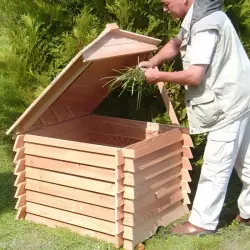 Composteur couvert en bois de 520 litres