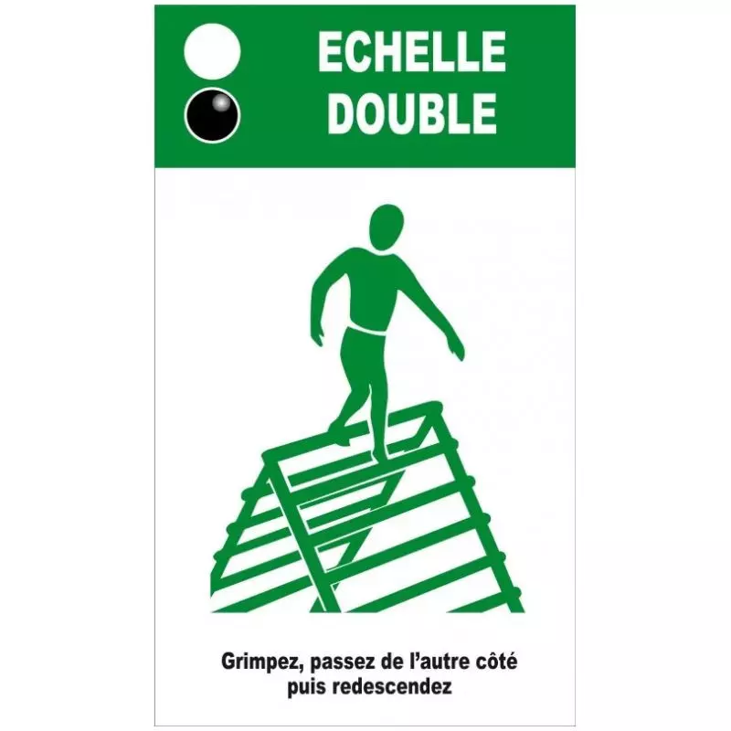 Panneau explicatif pour module parcours sportif "Échelle double" Panneau explicatif pour module parcours sportif "Échelle double"
