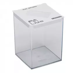 Bac pour recyclage piles 2L blanc